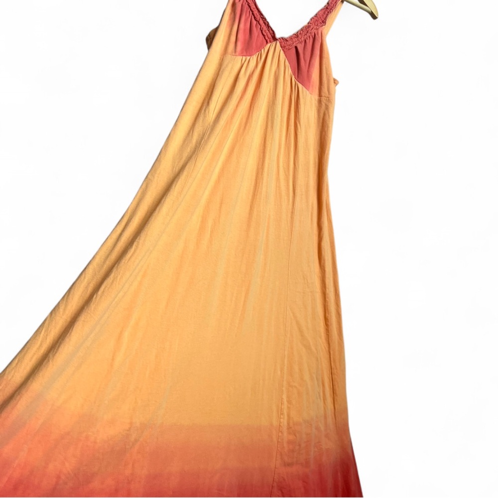 Old Navy Sunset Ombre Dip Dyed Maxi Dress W/ Ruffle Spaghetti Straps. S. - Picture 6 of 11